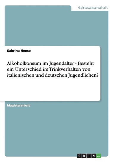 bokomslag Alkoholkonsum Im Jugendalter - Besteht E