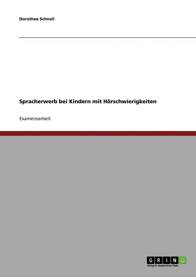 Spracherwerb Bei Kindern Mit Horschwierigkeiten 1