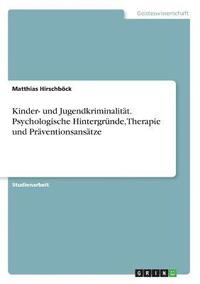 bokomslag Kinder- Und Jugendkriminalitat. Psychologische Hintergrunde, Therapie Und Praventionsansatze