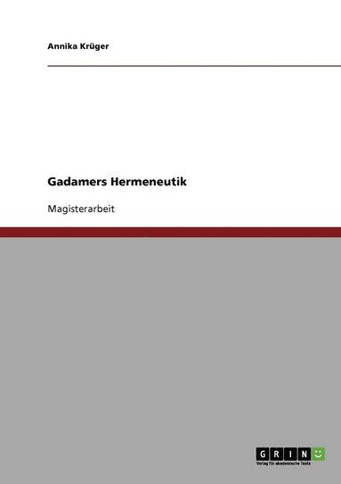 bokomslag Gadamers Hermeneutik
