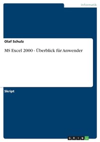bokomslag MS Excel 2000 - Uberblick Fur Anwender