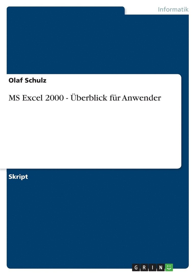 MS Excel 2000 - Uberblick Fur Anwender 1