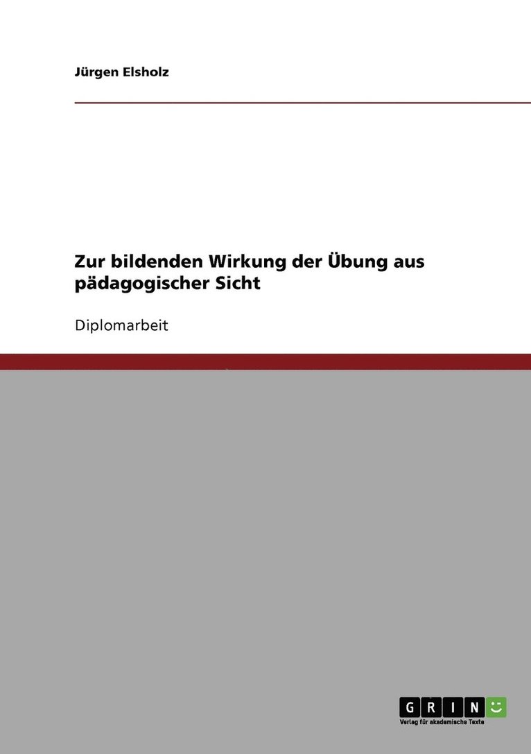 Zur bildenden Wirkung der UEbung aus padagogischer Sicht 1