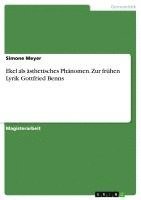 bokomslag Ekel ALS Asthetisches Phanomen. Zur Fruhen Lyrik Gottfried Benns