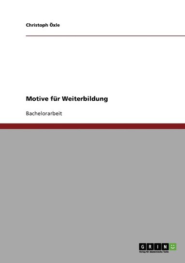 bokomslag Motive für Weiterbildung