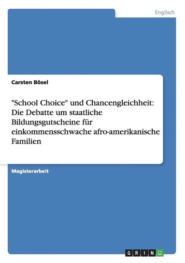 bokomslag "School Choice" und Chancengleichheit