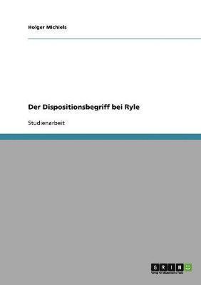 bokomslag Der Dispositionsbegriff Bei Ryle