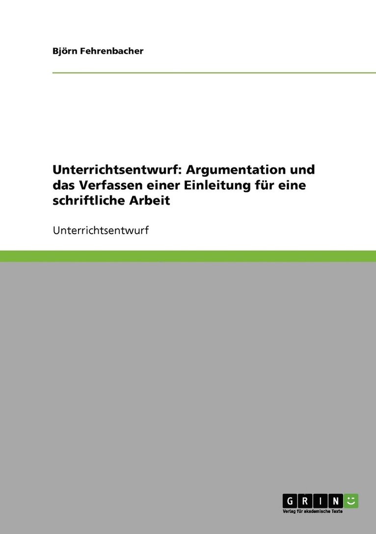 Unterrichtsentwurf