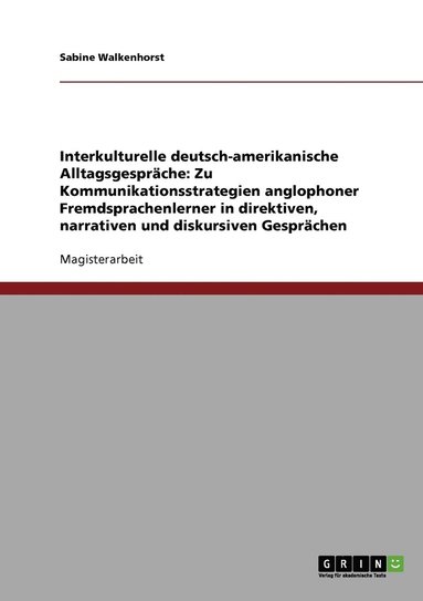 bokomslag Interkulturelle deutsch-amerikanische Alltagsgesprache