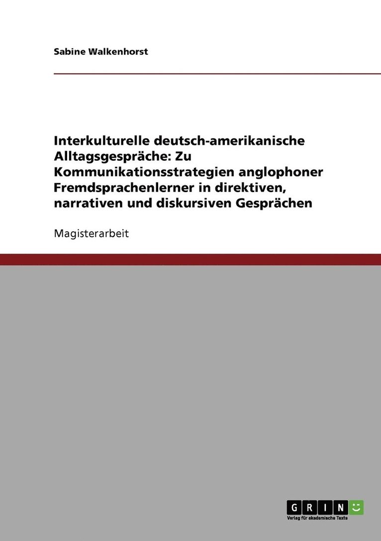 Interkulturelle deutsch-amerikanische Alltagsgesprache 1