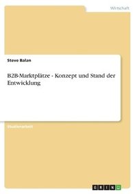 bokomslag B2B-Marktpl Tze - Konzept Und Stand Der Entwicklung