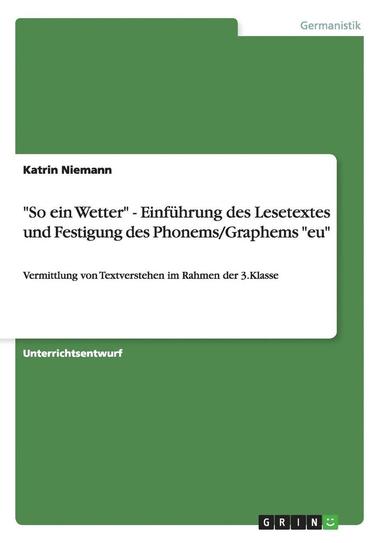bokomslag 'So Ein Wetter' - Einfuhrung Des Lesetextes Und Festigung Des Phonems/Graphems 'Eu'