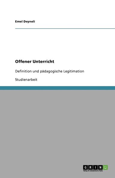 bokomslag Offener Unterricht
