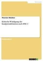 bokomslag Kritische Wurdigung Der Kaufpreisallokation Nach Ifrs 3
