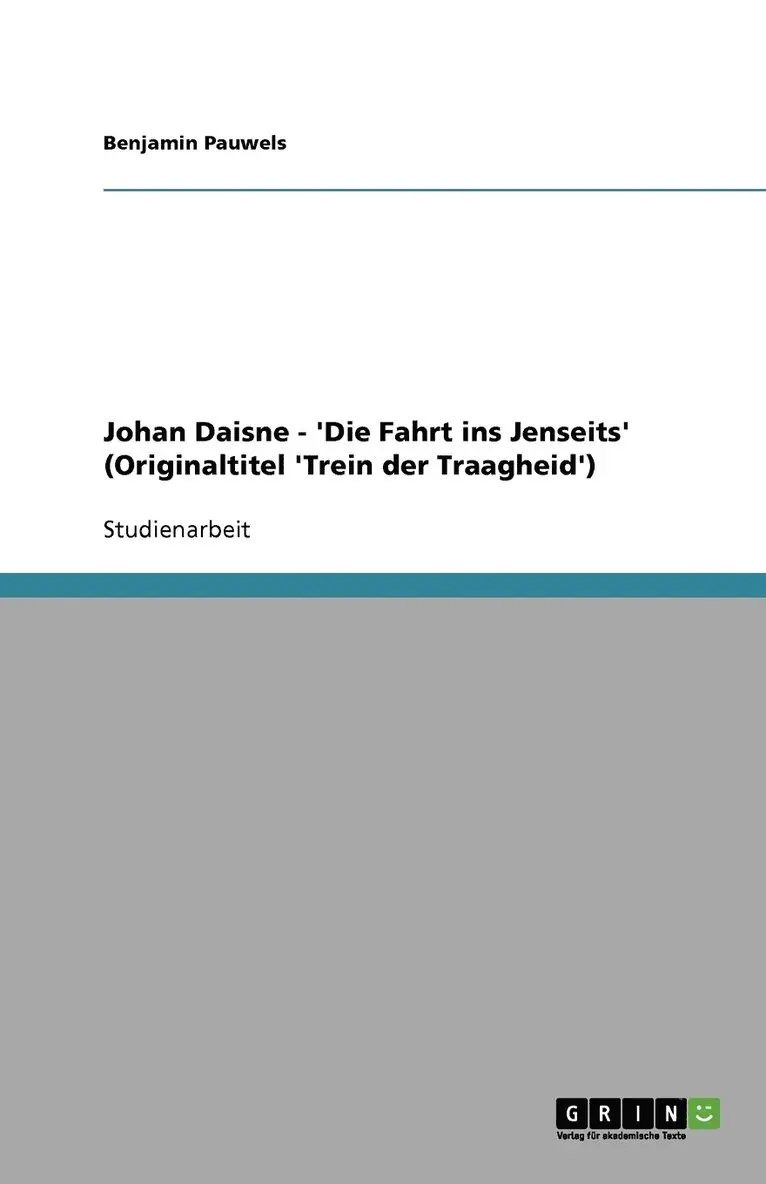 Benjamin Pauwels - Johan Daisne - 'Die Fahrt ins Jenseits' (Originaltitel 'Trein der Traagheid'), Häftad. Tillgänglighet: Lägg i varukorg