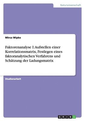 bokomslag Faktorenanalyse I