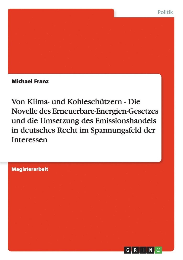 Von Klima- Und Kohlesch Tzern - Die Nove 1