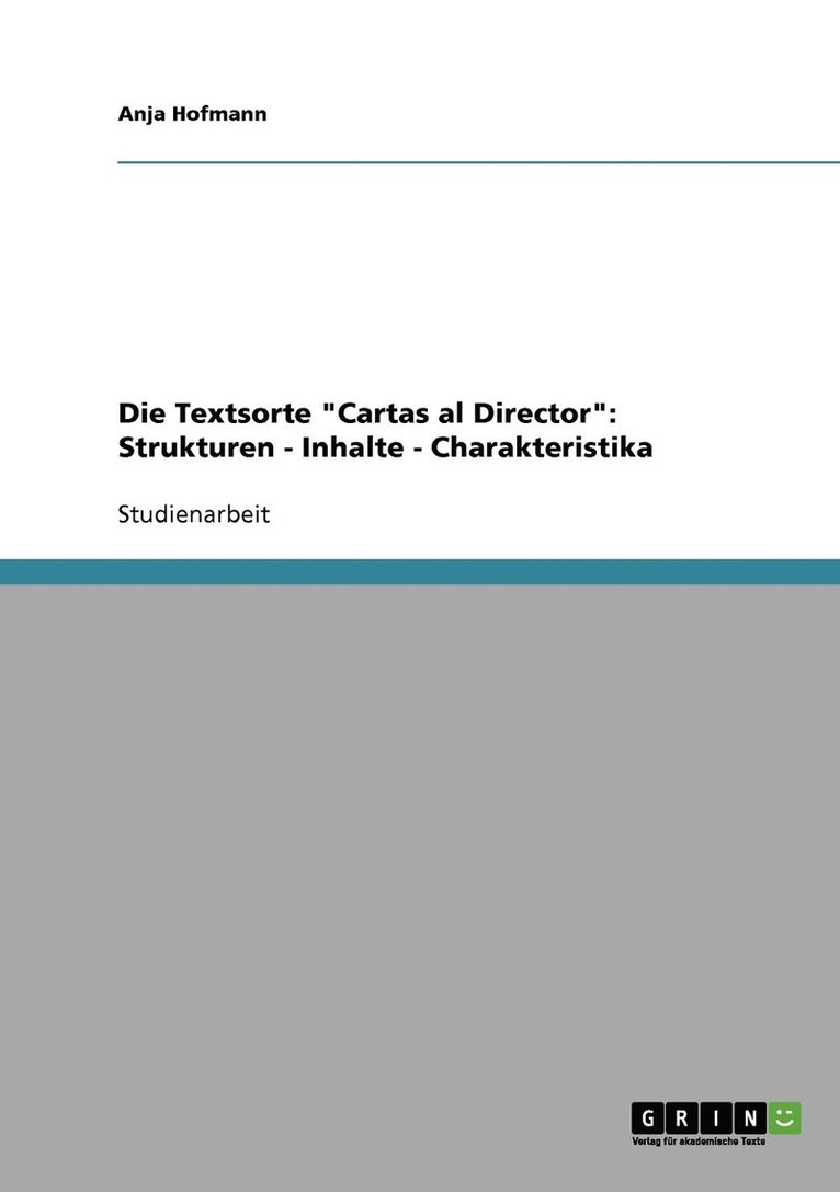 Anja Hofmann - Textsorte "Cartas al Director", Häftad