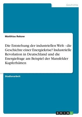 Entstehung der industriellen Welt - die Geschichte einer Energiekrise? Industrielle Revolution in Deutschland und die Energiefrage am Beispiel der Mansfelder Kupferhütten