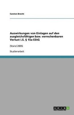 Auswirkungen von Einlagen auf den ausgleichsfähigen bzw. verrechenbaren Verlust i.S. § 15a EStG