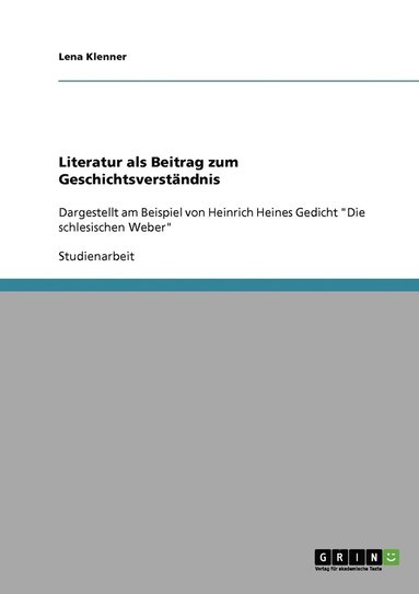 bokomslag Literatur als Beitrag zum Geschichtsverstndnis