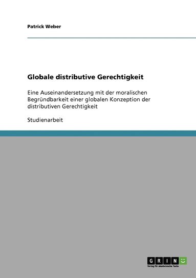 bokomslag Globale distributive Gerechtigkeit