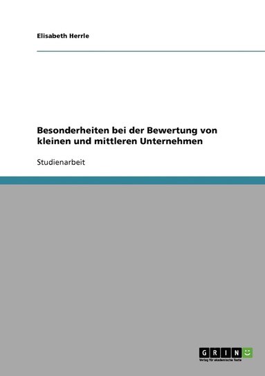 bokomslag Besonderheiten bei der Bewertung von kleinen und mittleren Unternehmen