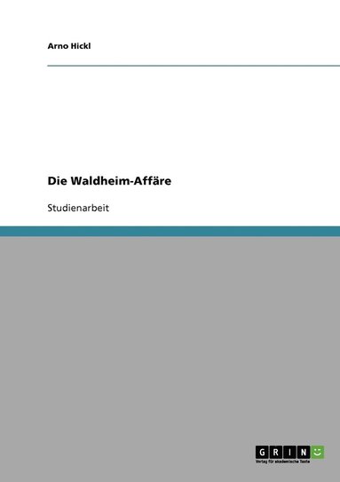 bokomslag Die Waldheim-Affre