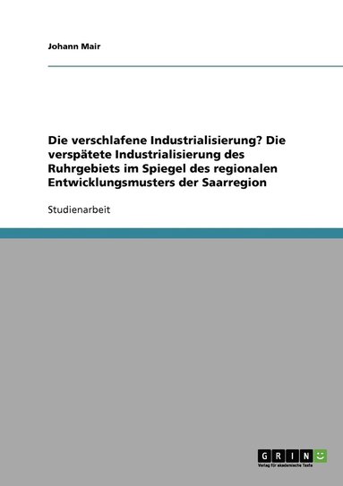 bokomslag Die verschlafene Industrialisierung? Die verspatete Industrialisierung des Ruhrgebiets im Spiegel des regionalen Entwicklungsmusters der Saarregion