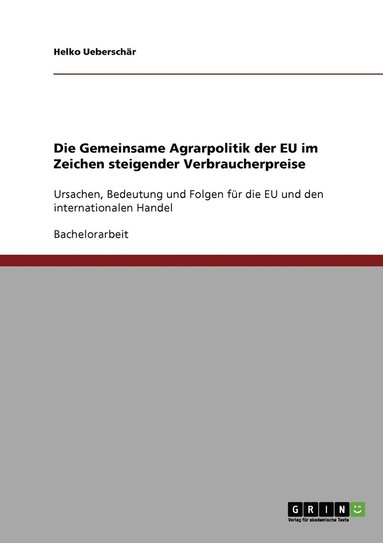 bokomslag Gemeinsame Agrarpolitik der EU im Zeichen steigender Verbraucherpreise