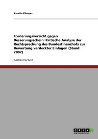 bokomslag Forderungsverzicht gegen Besserungsschein