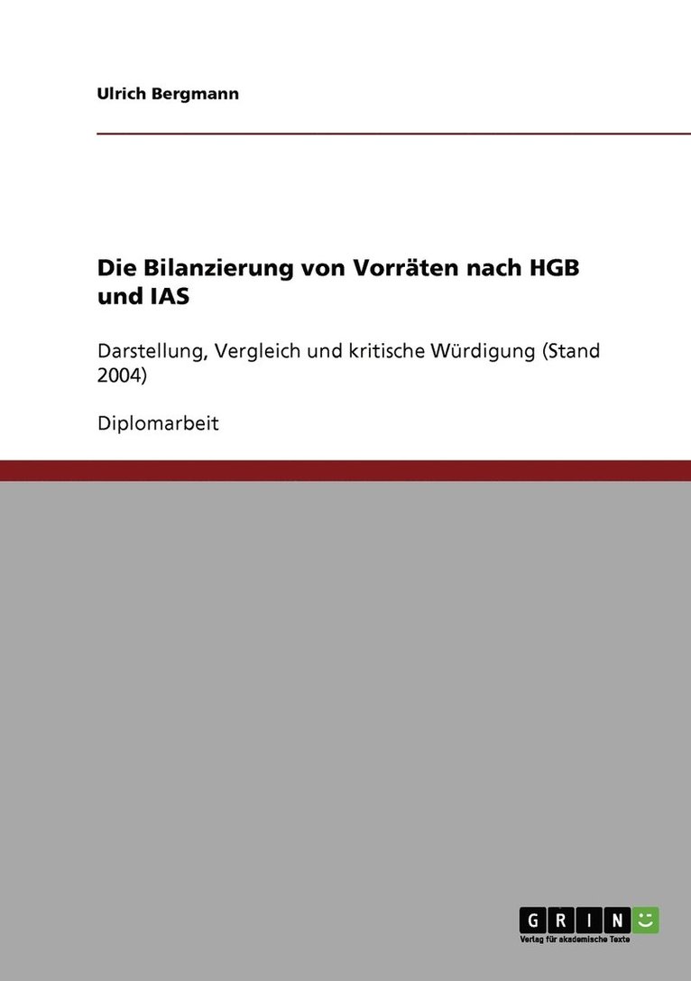 Die Bilanzierung von Vorraten nach HGB und IAS 1