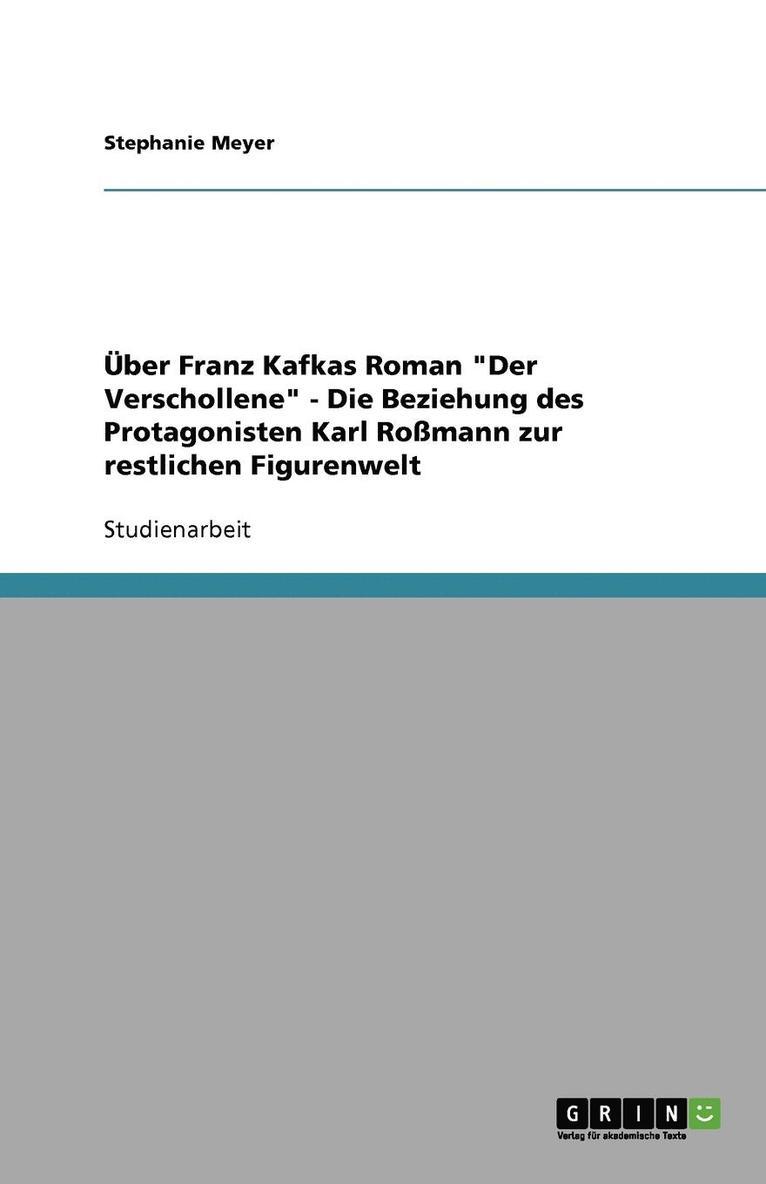 Stephanie Meyer - Über Franz Kafkas Roman "Der Verschollene" - Die Beziehung des Protagonisten Karl Roßmann zur restlichen Figurenwelt, Häftad