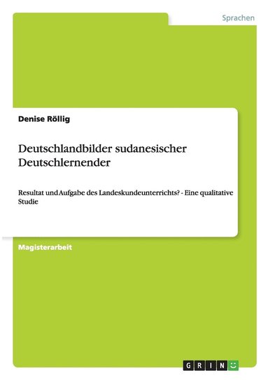 bokomslag Deutschlandbilder sudanesischer Deutschlernender