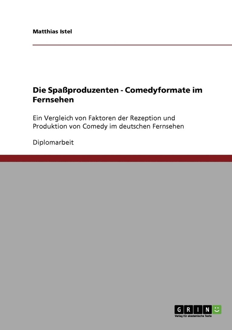 Spaßproduzenten - Comedyformate im Fernsehen