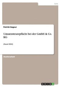 bokomslag Umsatzsteuerpflicht Bei Der Gmbh & Co. Kg