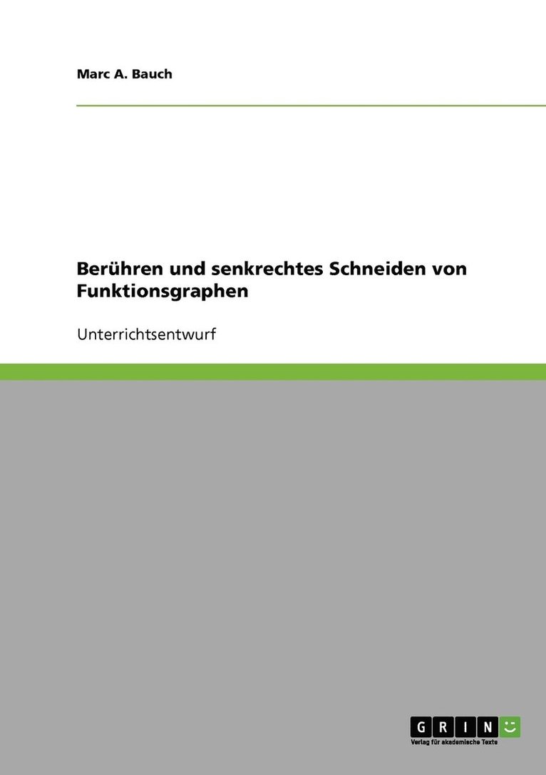 Berühren und senkrechtes Schneiden von Funktionsgraphen