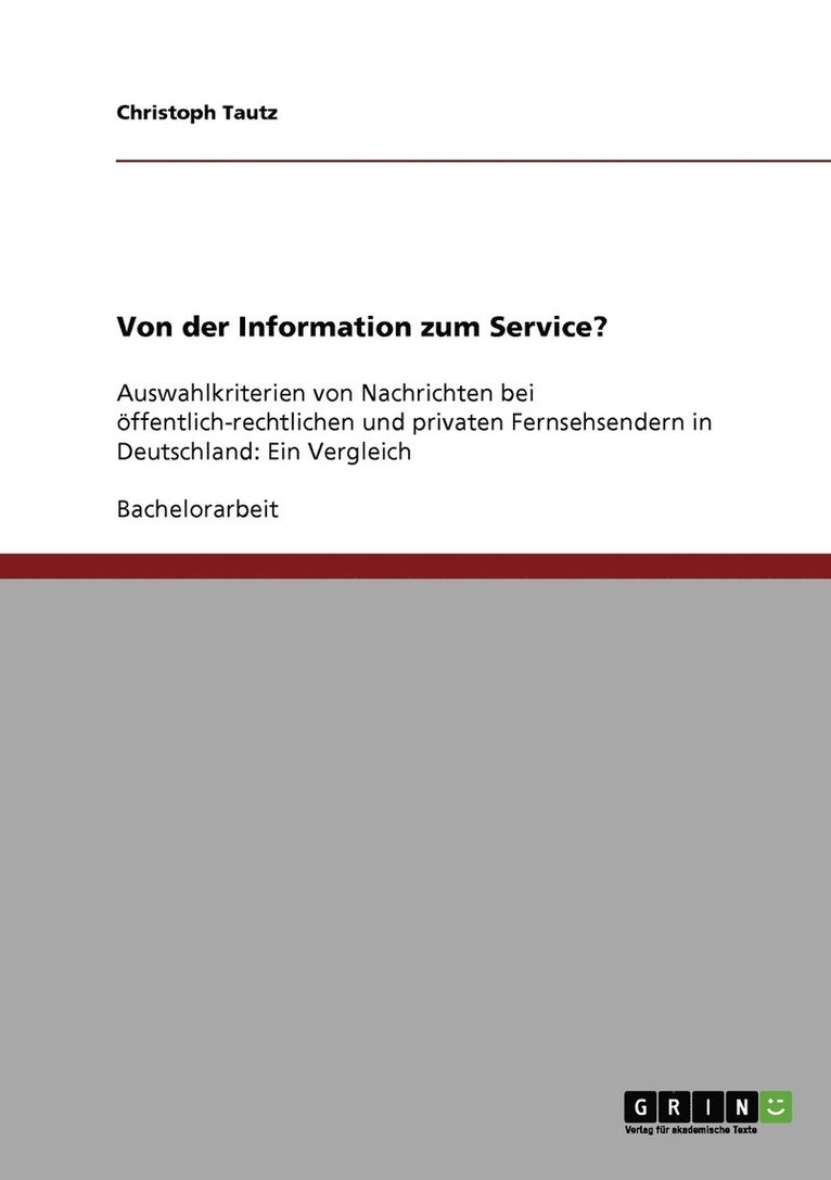 Von der Information zum Service? 1
