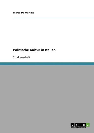 bokomslag Politische Kultur in Italien