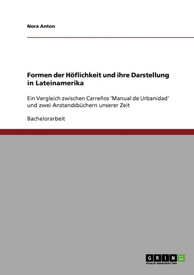 bokomslag Formen der Höflichkeit und ihre Darstellung in Lateinamerika