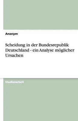 bokomslag Scheidung in Der Bundesrepublik Deutschland - Ein Analyse M Glicher Ursachen