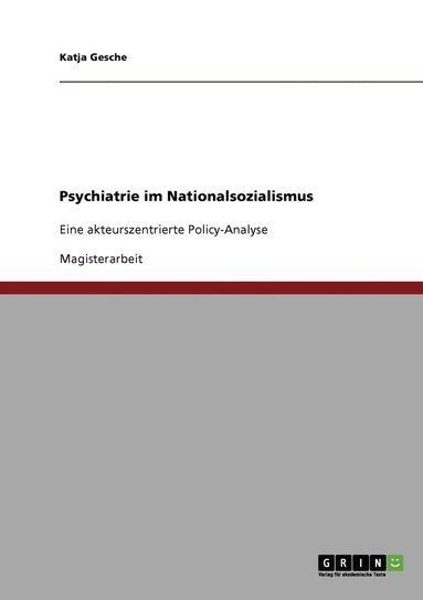 bokomslag Psychiatrie im Nationalsozialismus