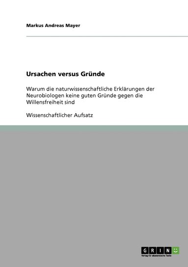 bokomslag Ursachen versus Gründe