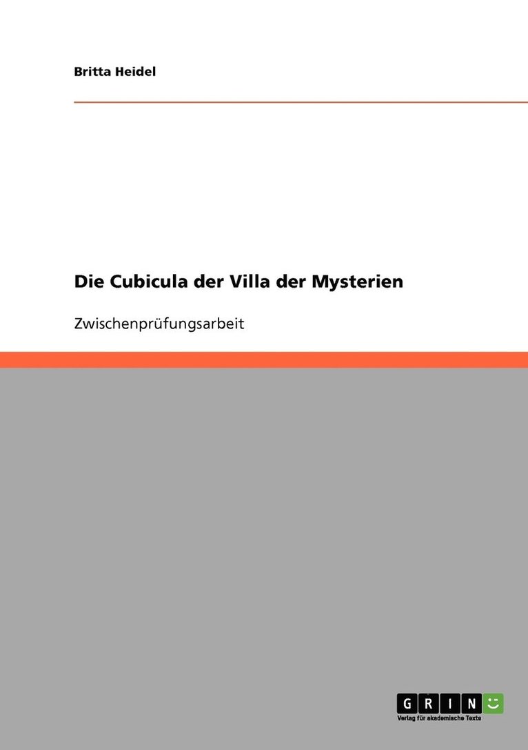 Die Cubicula der Villa der Mysterien 1