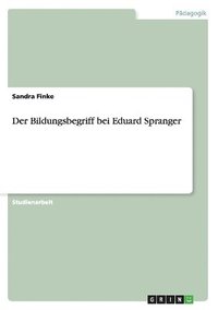 bokomslag Der Bildungsbegriff bei Eduard Spranger