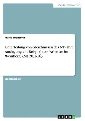 bokomslag Unterteilung Von Gleichnissen Des NT