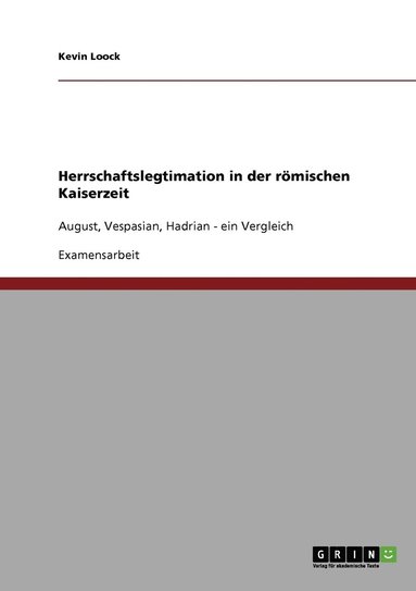 bokomslag Herrschaftslegtimation in der rmischen Kaiserzeit