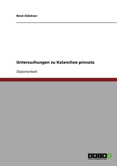 bokomslag Untersuchungen zu Kalanchoe pinnata