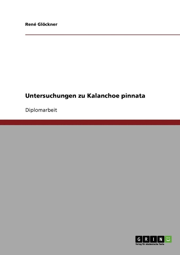 Untersuchungen zu Kalanchoe pinnata 1