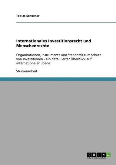 bokomslag Internationales Investitionsrecht und Menschenrechte